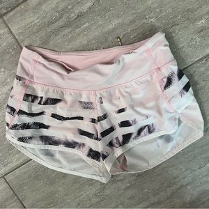 Lululemon Speed Shorts Pale Pink & Black